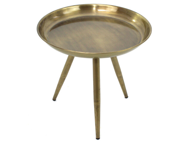 Beistelltisch >Inverell< in Gold verchromt aus Stahl - 40x38x40cm (BxHxT)
