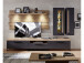 TV-Board >Lewes< in Lack Laminat Graphit supermatt - 192x55x44 (BxHxT)