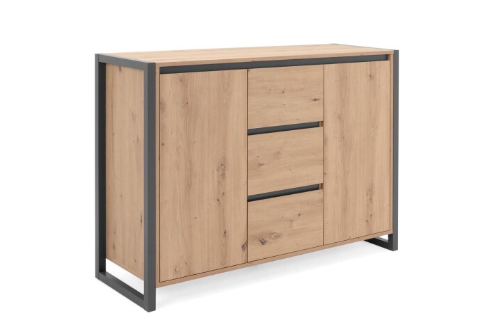 Kommode >Arvada< in Artisan Eiche aus MDF - 120x88x40cm (BxHxT)