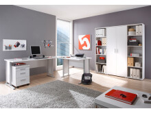 Büro-Set >Clermont< in Weiß - 184x186x35cm (BxHxT)