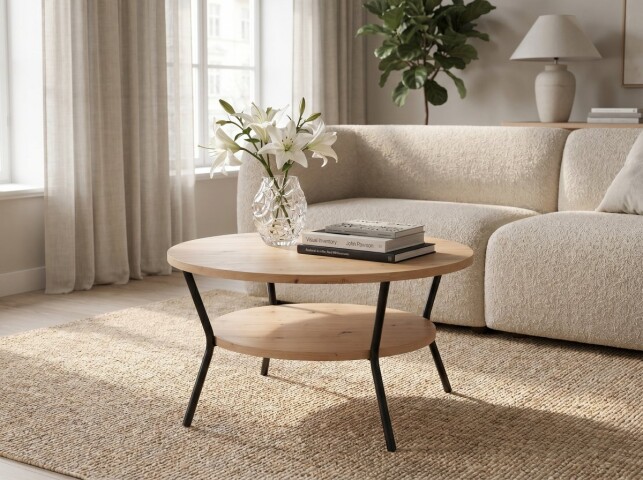 Couchtisch >Goslar< in Artisaneiche aus MDF - 80x45x80cm (BxHxT)