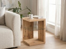 Beistelltisch >Wunstorf I< in Braun aus Glas -...