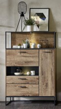 Kommode >Manhattan< in Haveleiche Cognac aus MDF -...