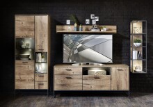 Wandboard >Manhattan< in Haveleiche Cognac - 155x20x25cm (BxHxT)
