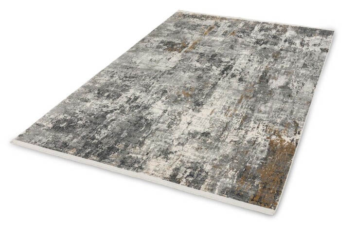 Teppich in Anthrazit/Creme Allover - 290x200x0,6 (LxBxH)