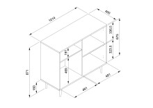 Kommode >Kuta< in Sonoma-Eiche - 101.4x87x40cm (BxHxT)