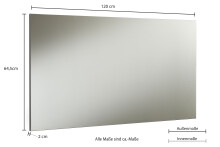 Wandspiegel >Pianura< in grau - 120x65x2cm (BxHxT)
