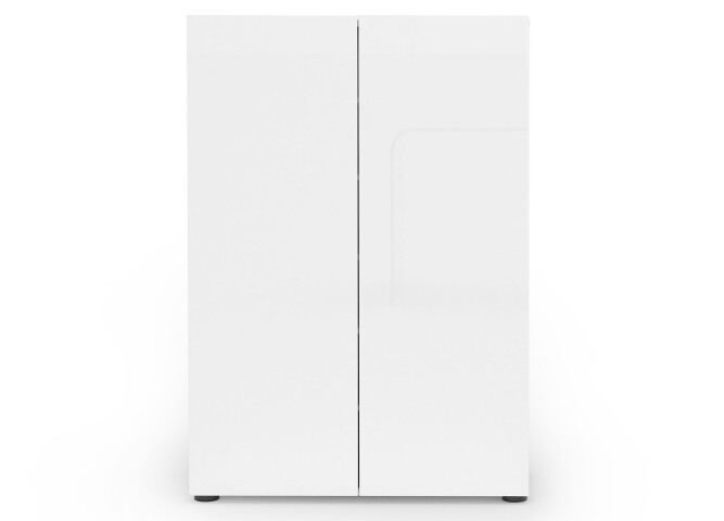 Schuhschrank >Glossy< in Weiß Hochglanz - 80x115x34cm (BxHxT)