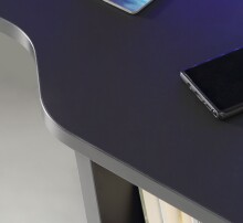 Schreibtisch >Tamas< in Schwarz/matt - 160x91,1x72cm (BxHxT)