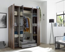 Kleiderschrank >Cilli< in Old Style - 159x197x54cm (BxHxT)