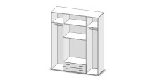 Kleiderschrank >Hamina< in Weiß - 160x177x52cm (BxHxT)