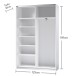 Kleiderschrank >Fred< in Weiß - 125x196x38cm (BxHxT)