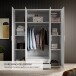 Kleiderschrank >Karl< in Weiß / Spiegel - 159x196x54cm (BxHxT)