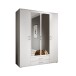 Kleiderschrank >Karl< in Weiß / Spiegel - 159x196x54cm (BxHxT)