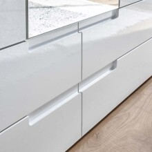 Kleiderschrank >Suzette< in Weiß - 126x208x57 (BxHxT)