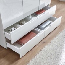Kleiderschrank >Suzette< in Weiß - 126x208x57 (BxHxT)