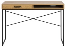 Schreibtisch >Carney< in Wildeiche aus Metall - 110x75x45cm (BxHxT)