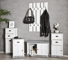 Garderobe >Marta< in Weiß aus MDF, Stahl -...