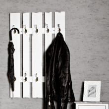 Garderobe >Marta< in Weiß aus MDF, Stahl - 65x100x9cm (BxHxT)