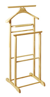 Herrendiener >Funny< in natur aus Massivholz - 47x102x36cm (BxHxT)