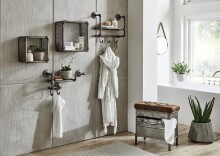 Sitzbank >Pipe< in anthrazit-braun - 51x48x34cm...