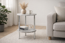 Beistelltisch >Marburg< in Betonoptik-chrom aus...