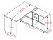Eckschreibtisch >Yihabo I< - 121x78,4x136,5cm (BxHxT)