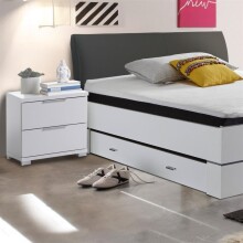 Nachtkommode >Nelli< in Weiß - 46x43x42cm...