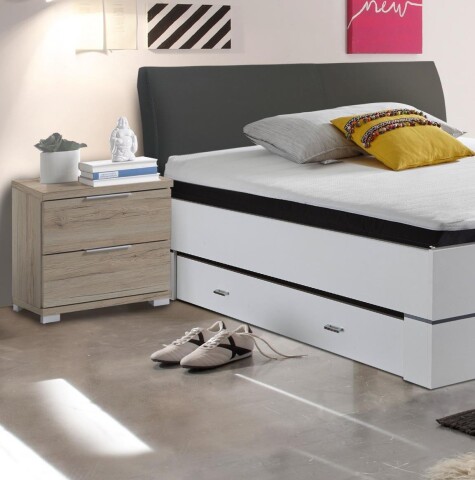 Nachtkommode >Nelli< in Eiche San Remo Nachbildung - 46x43x42cm (BxHxT)