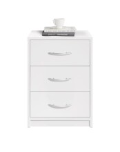 Nachtkommode >Bettine< in Weiß - 39x54x28cm (BxHxT)