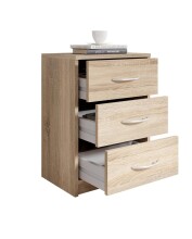 Nachtkommode >Bettine< in Eiche Sonoma Nachbildung - 39x54x28cm (BxHxT)