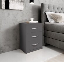 Nachtkommode >Bettine< in Graphit - 39x54x28cm (BxHxT)