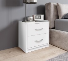 Nachtkommode >Bettine< in Weiß - 39x39x28cm...