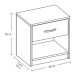 Nachtkommode >Bettine< in Eiche Sonoma Nachbildung  / Weiß - 39x41x28cm (BxHxT)