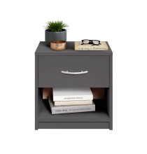 Nachtkommode >Bettine< in Graphit - 39x41x28cm (BxHxT)
