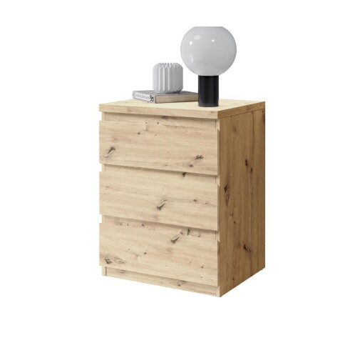 Nachtkommode >Olli< in Artisan Eiche Nachbildung - 45x61x38cm (BxHxT)