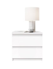 Nachtkommode >Olli< in Weiß - 45x44x38cm (BxHxT)