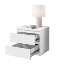 Nachtkommode >Olli< in Weiß - 45x44x38cm (BxHxT)