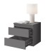 Nachtkommode >Olli< in Graphit - 45x44x38cm (BxHxT)
