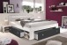 Stauraumbett >Robina< in Weiß / Graphit - 145x86x204cm (BxHxT)