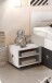 Stauraumbett >Robina< in Weiß / Graphit - 145x86x204cm (BxHxT)