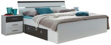 Bettanlage >Isobel< in Weiß / Lava - 185x97x216cm (BxHxT)