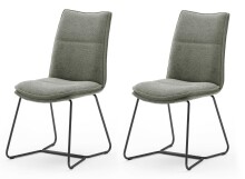 Polsterstuhl >HAMPTON< (2er Set) in olive -...