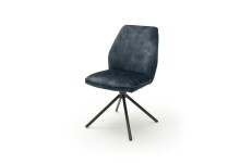 Polsterstuhl >OTTAWA< (2er Set) in petrol - 52x89x64 (BxHxT)