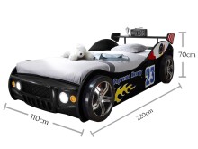 Autobett >Letta< in Schwarz - 219,5x69x109,4cm (BxHxT)