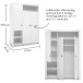 Kleiderschrank >Paula< in Weiß - 137x195,5x56cm (BxHxT)