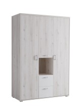 Kleiderschrank >Cristiano< in Aurum Nachbildung / Weiß