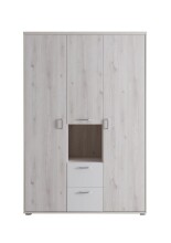Kleiderschrank >Cristiano< in Aurum Nachbildung / Weiß
