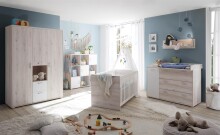 Kleiderschrank >Cristiano< in Aurum Nachbildung / Weiß