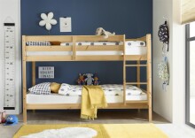 Etagenbett >Moritz< in Kiefer Natur teilmassiv - 207x140x97cm (BxHxT)